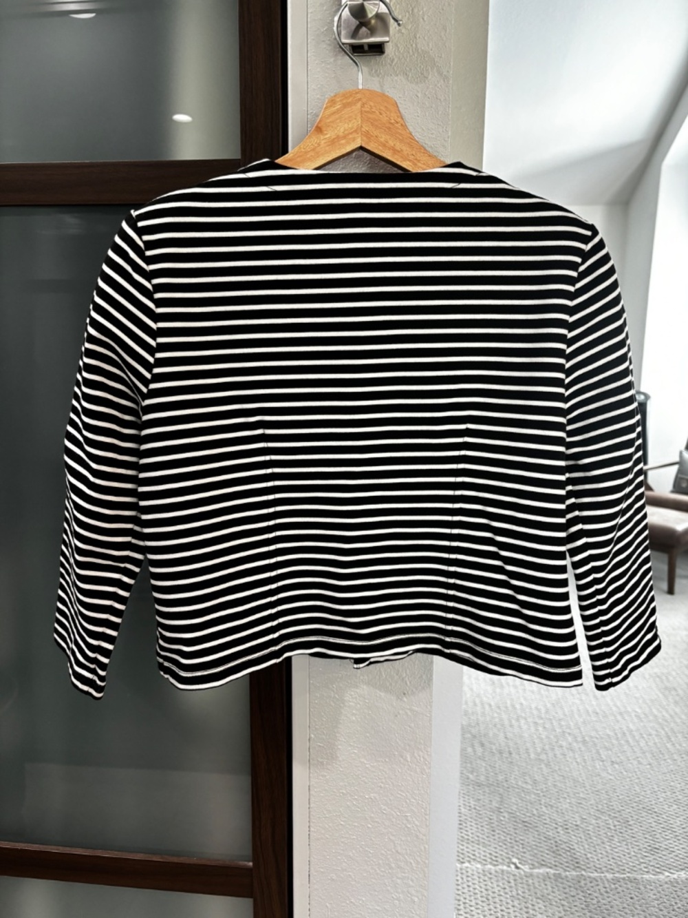 Philosophy Open Front Jacket - Black & Ivory Striped Size PS - Picture 5 of 10